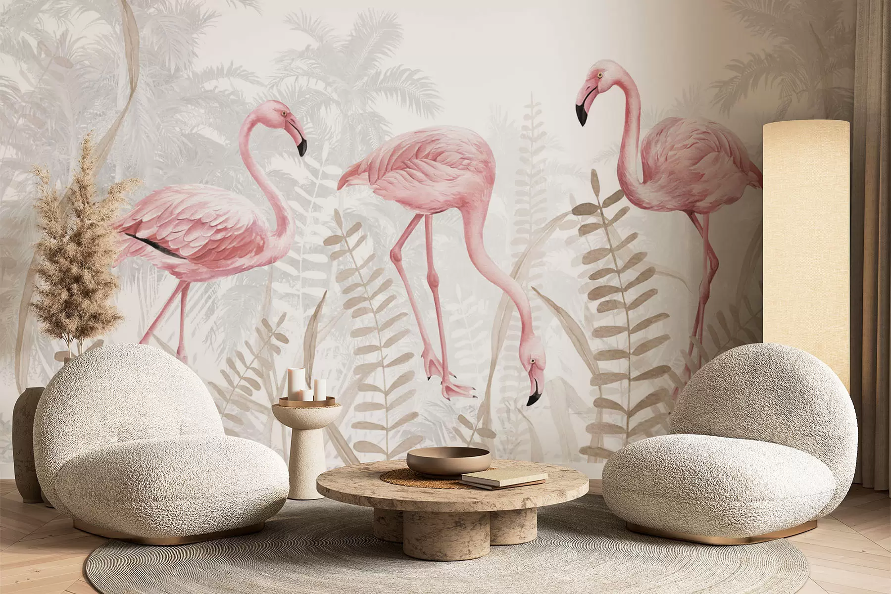 fototapet Flamingo w04122