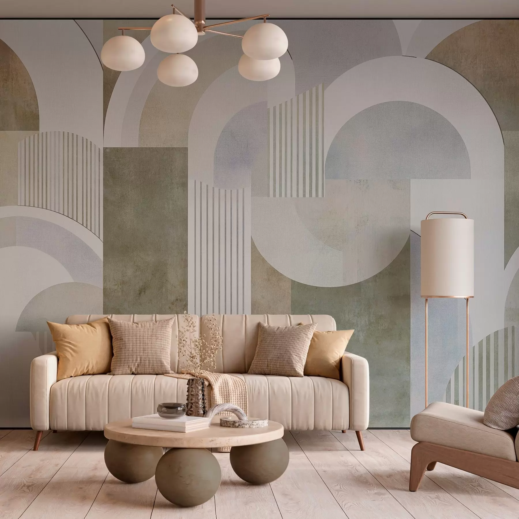 fototapet Geometrie abstractă în stil Art Deco cu efect retro w04079