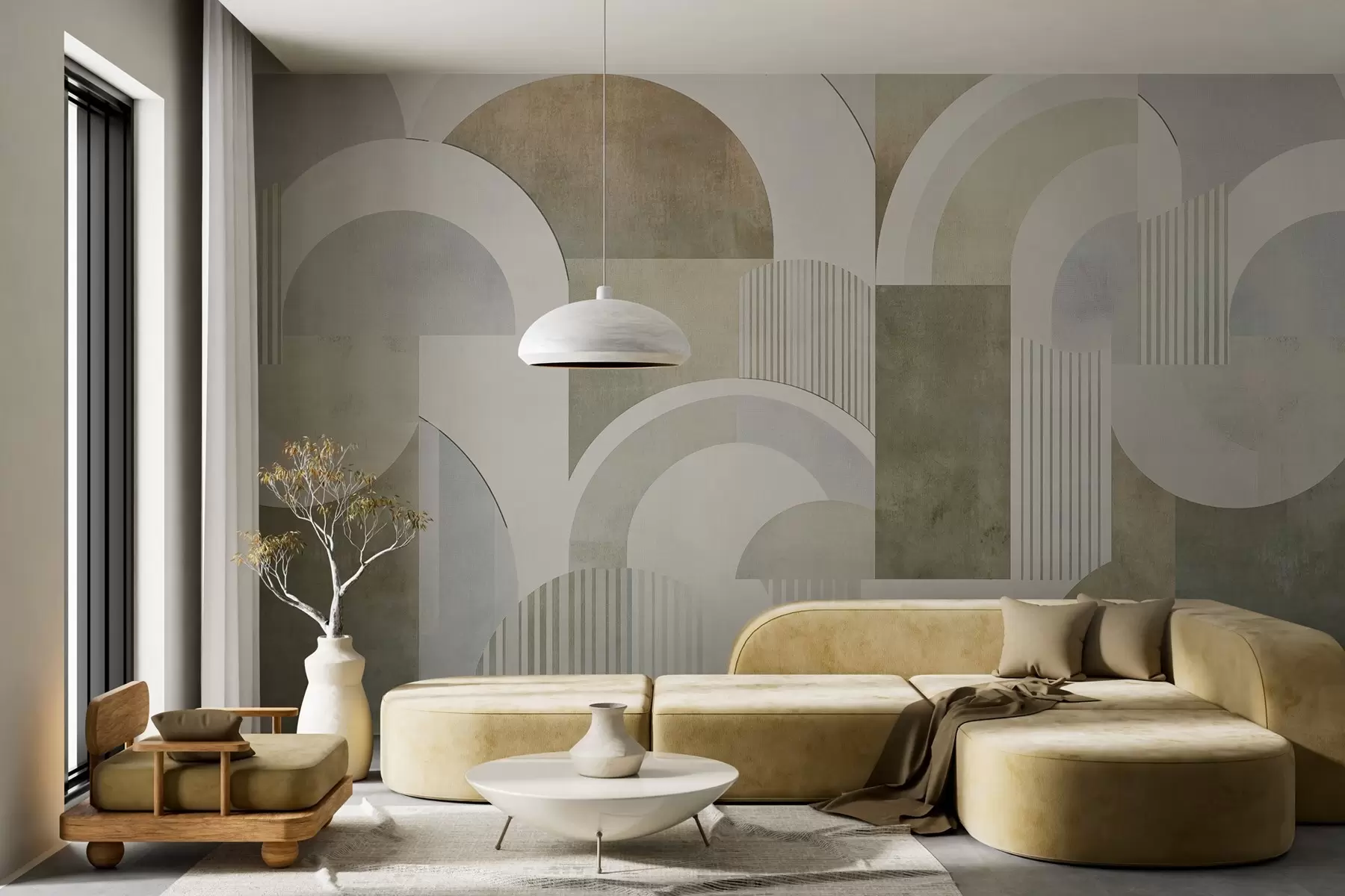 fototapet Geometrie abstractă în stil Art Deco cu efect retro w04079