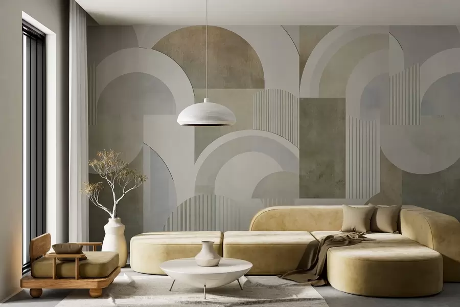 fototapet Geometrie abstractă în stil Art Deco cu efect retro w04079