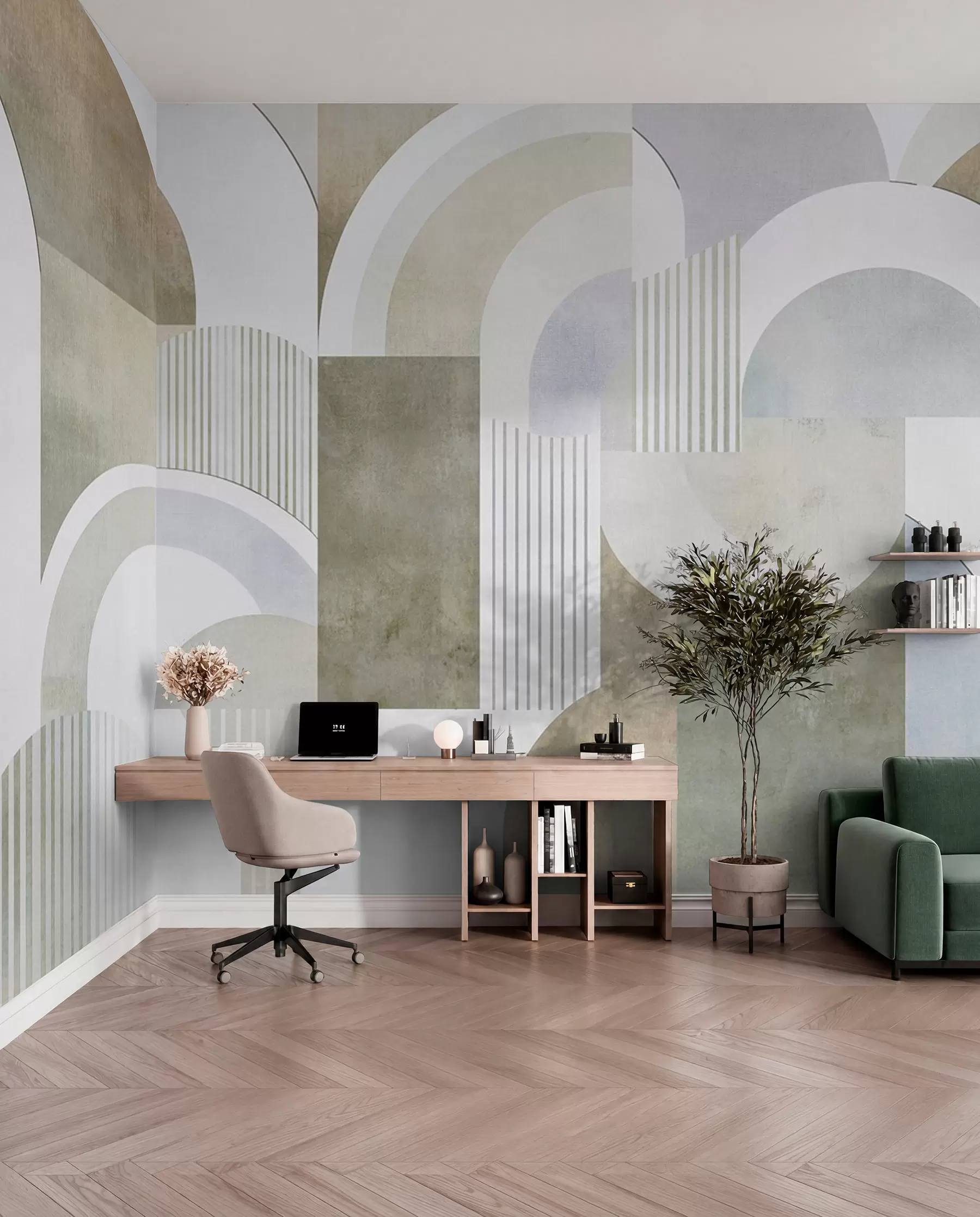 fototapet Geometrie abstractă în stil Art Deco cu efect retro w04079