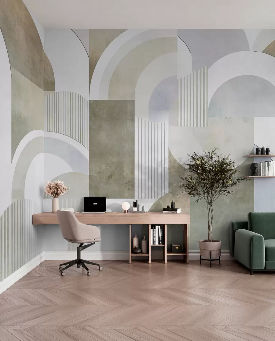 fototapet Geometrie abstractă în stil Art Deco cu efect retro w04079