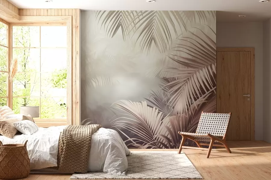 fototapet junglă tropicală cu o nuanță neutră w04142v1