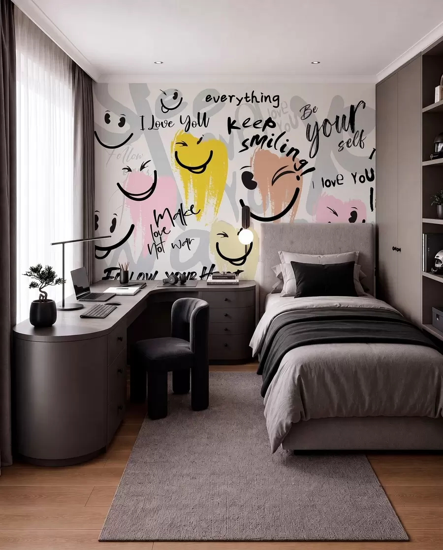 fototapet Emoticoane și inscripții w04174
