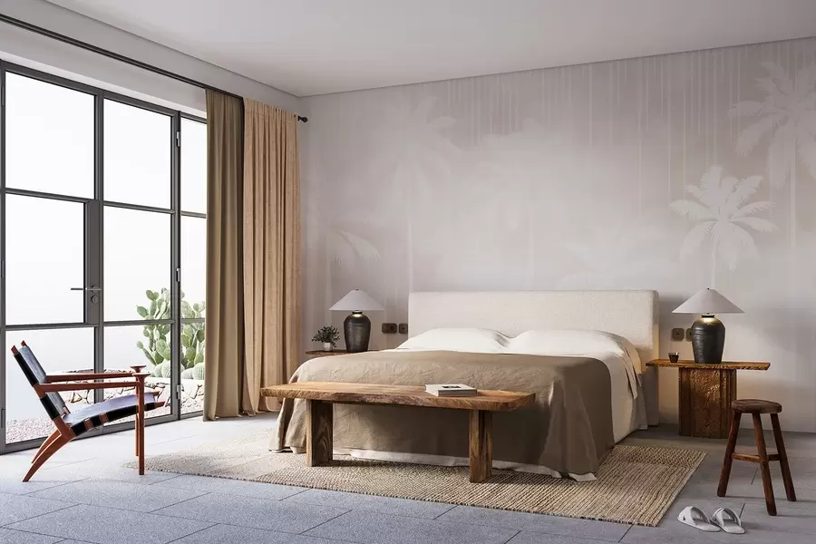 fototapet Ceață cu palmieri w04180v2