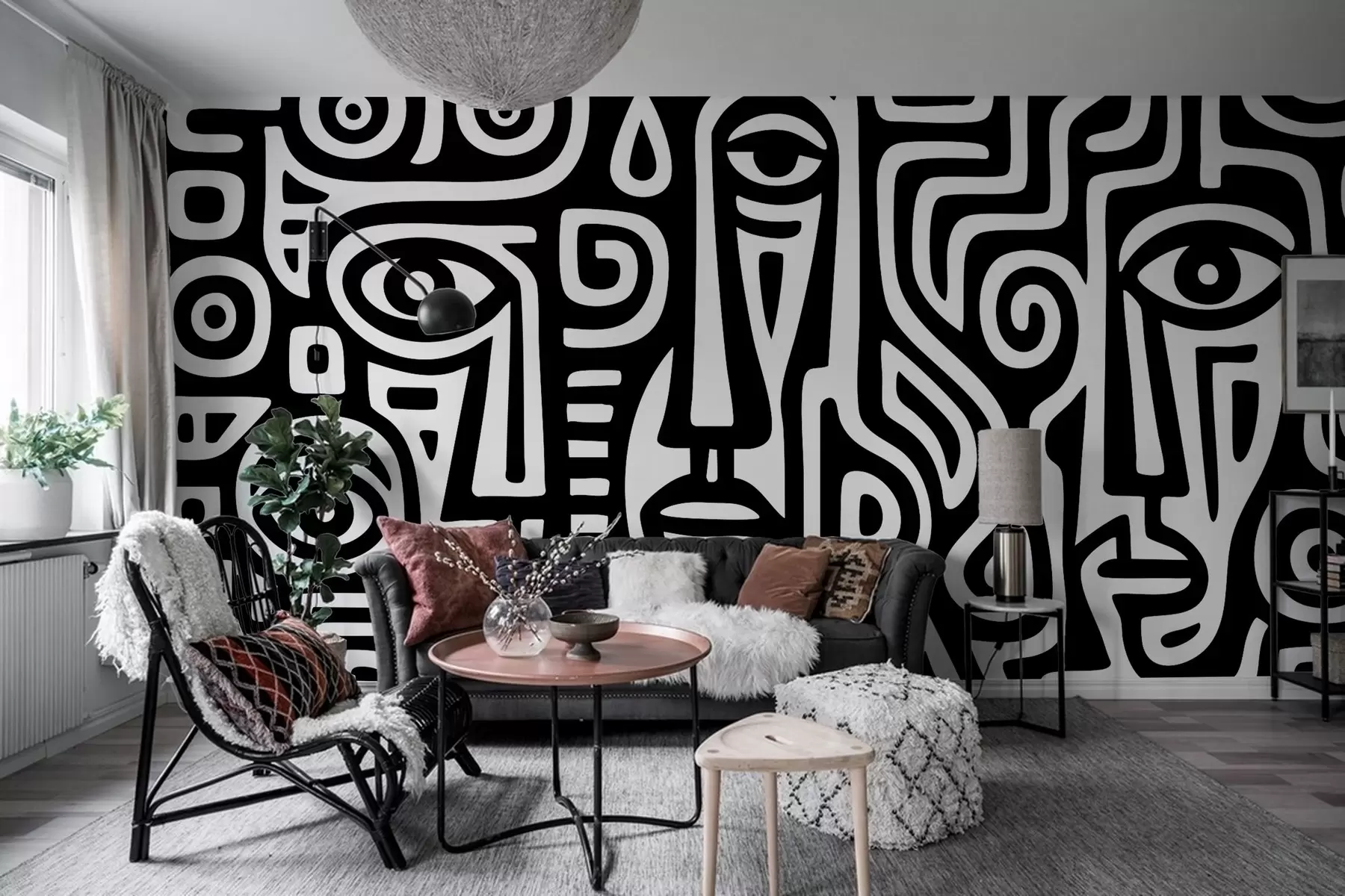 fototapet Detalii faciale stilizate w04186