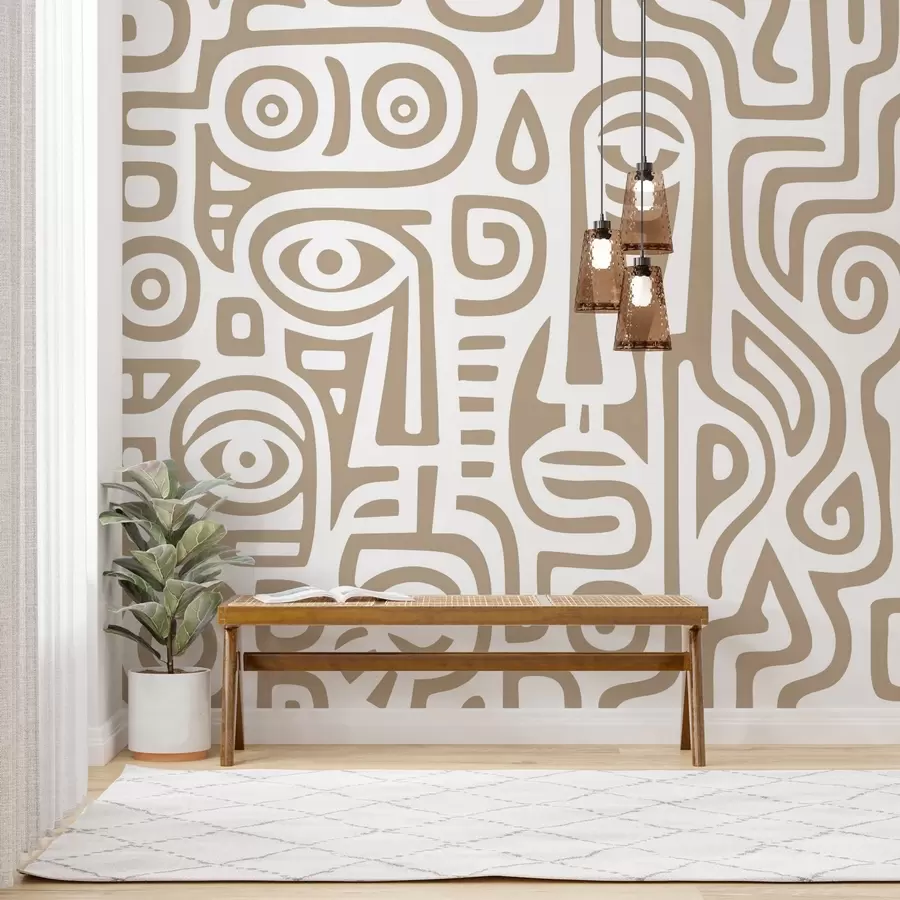 fototapet Detalii faciale stilizate w04186v2