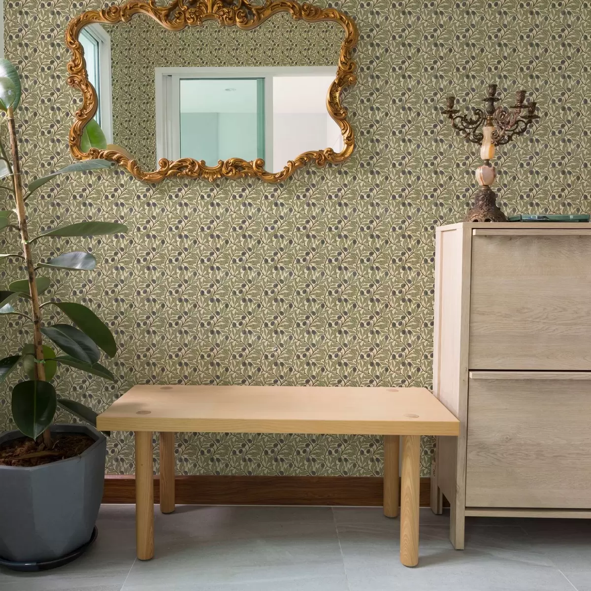 Wallpaper Măsline pe ramuri în paleta caldă de măsline a00246