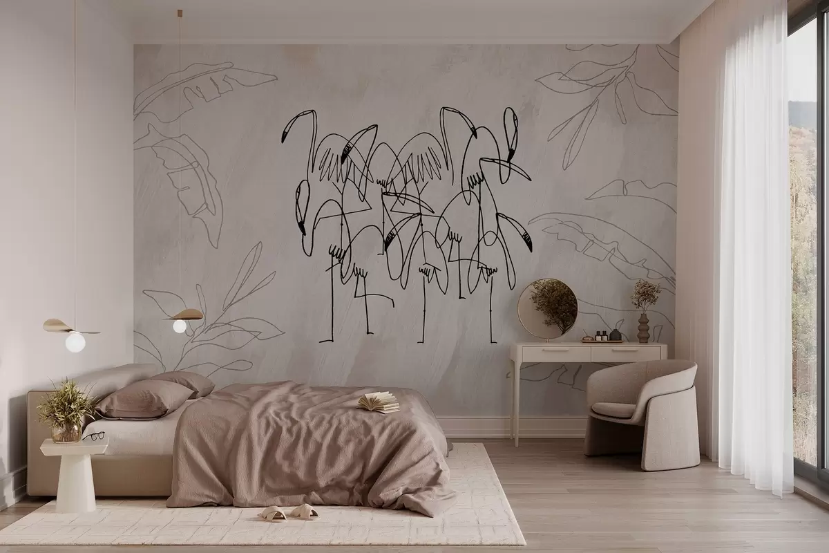 fototapet Flamingo w04233
