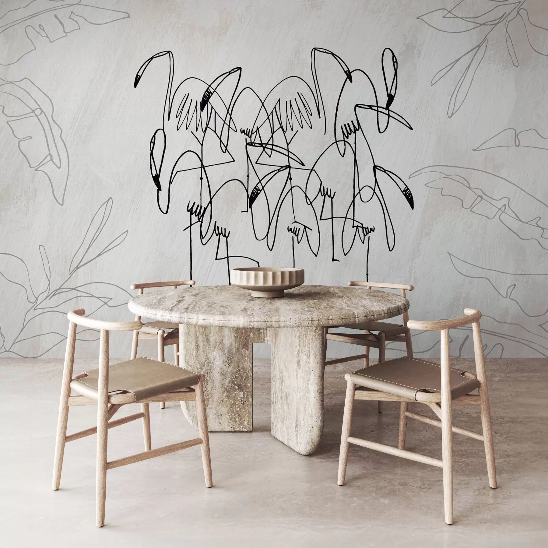 fototapet Flamingo w04233