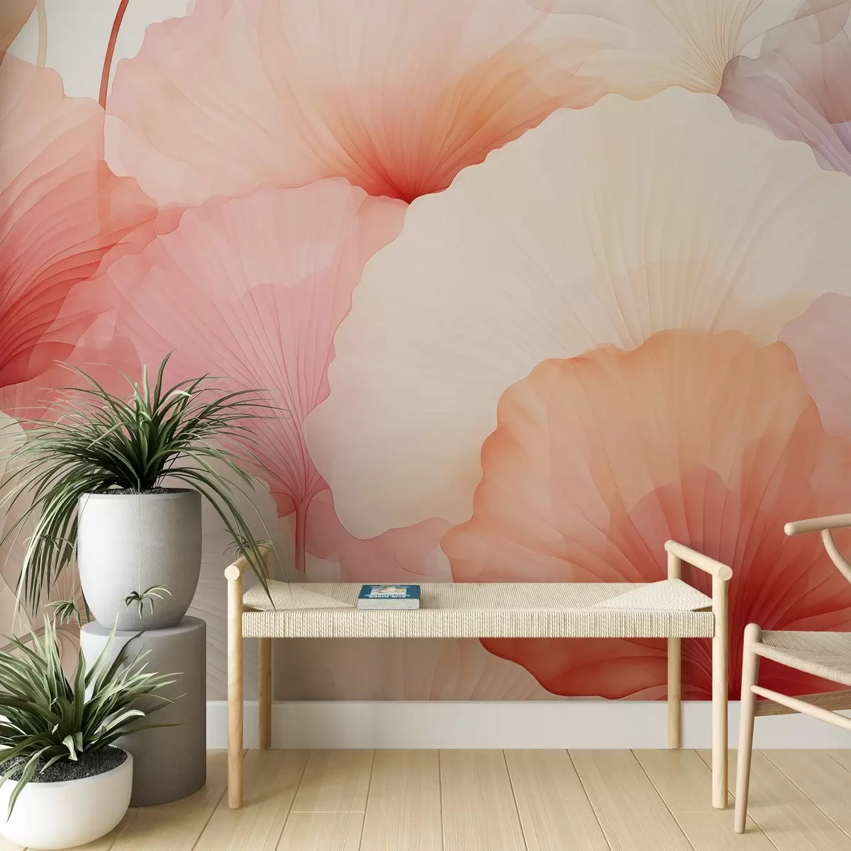 fototapet flori, petale, roz, pastel, tandrețe, lejeritate w04256