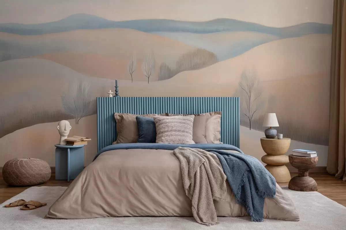 fototapet peisaj în stilul unui desen pastel w04077