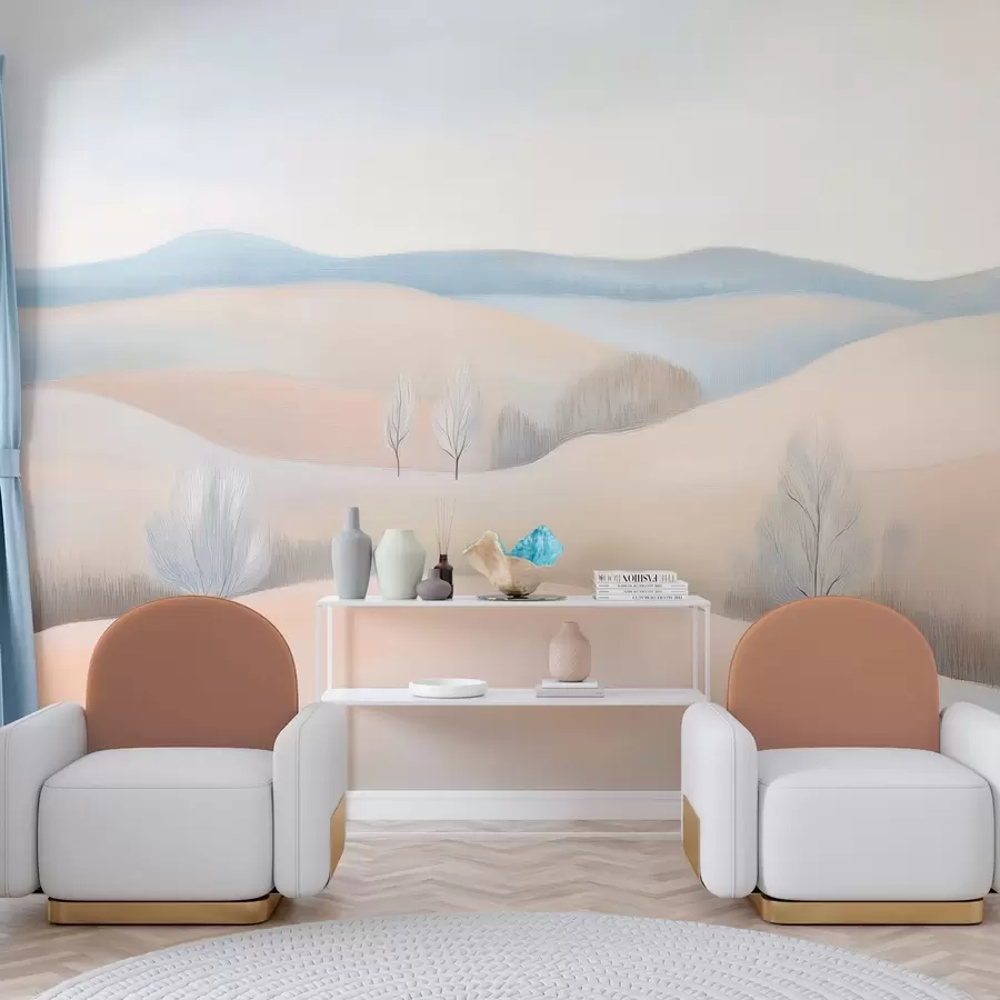fototapet peisaj în stilul unui desen pastel w04077