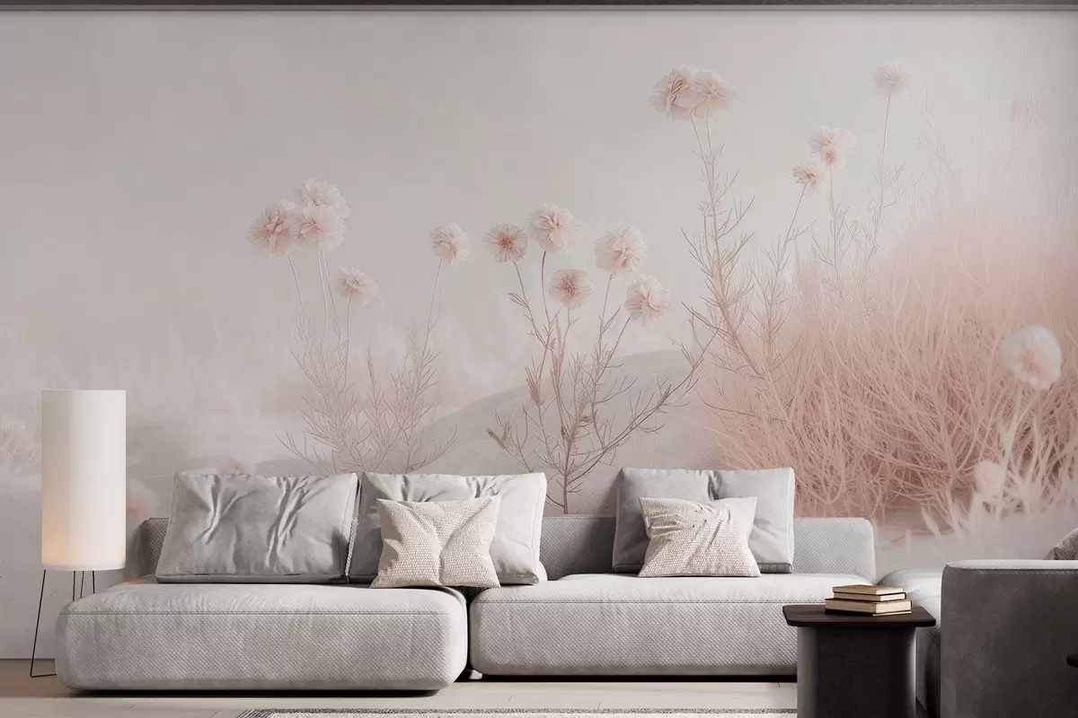 fototapet flori uscate delicate printre nisip w04213