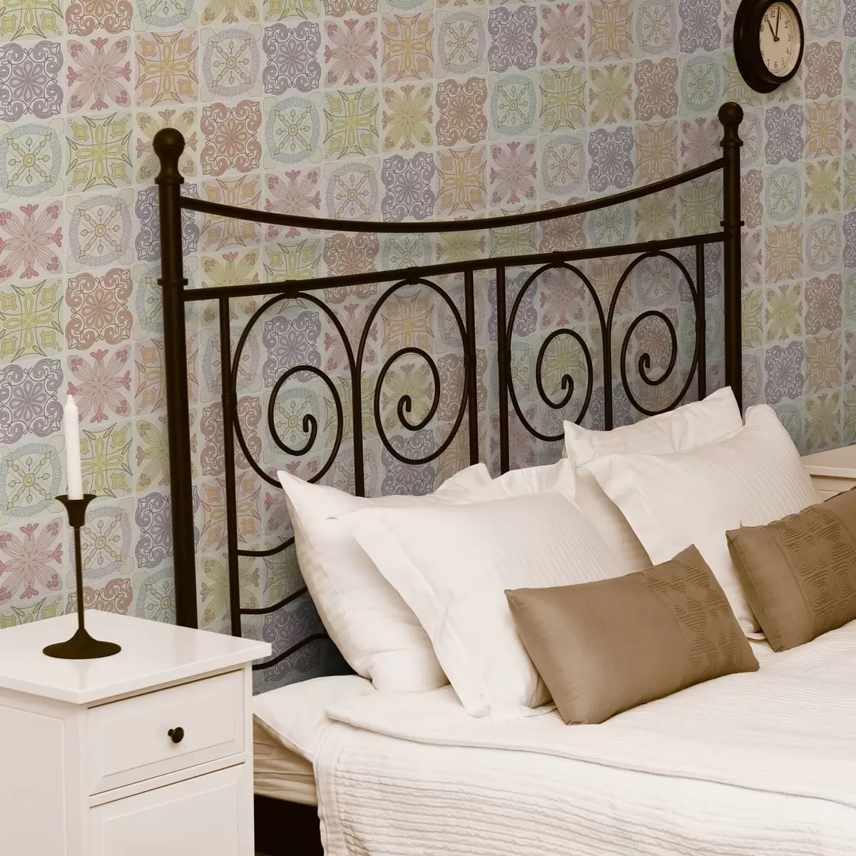 Wallpaper Ornamente din țiglă geometrică colorată a00284