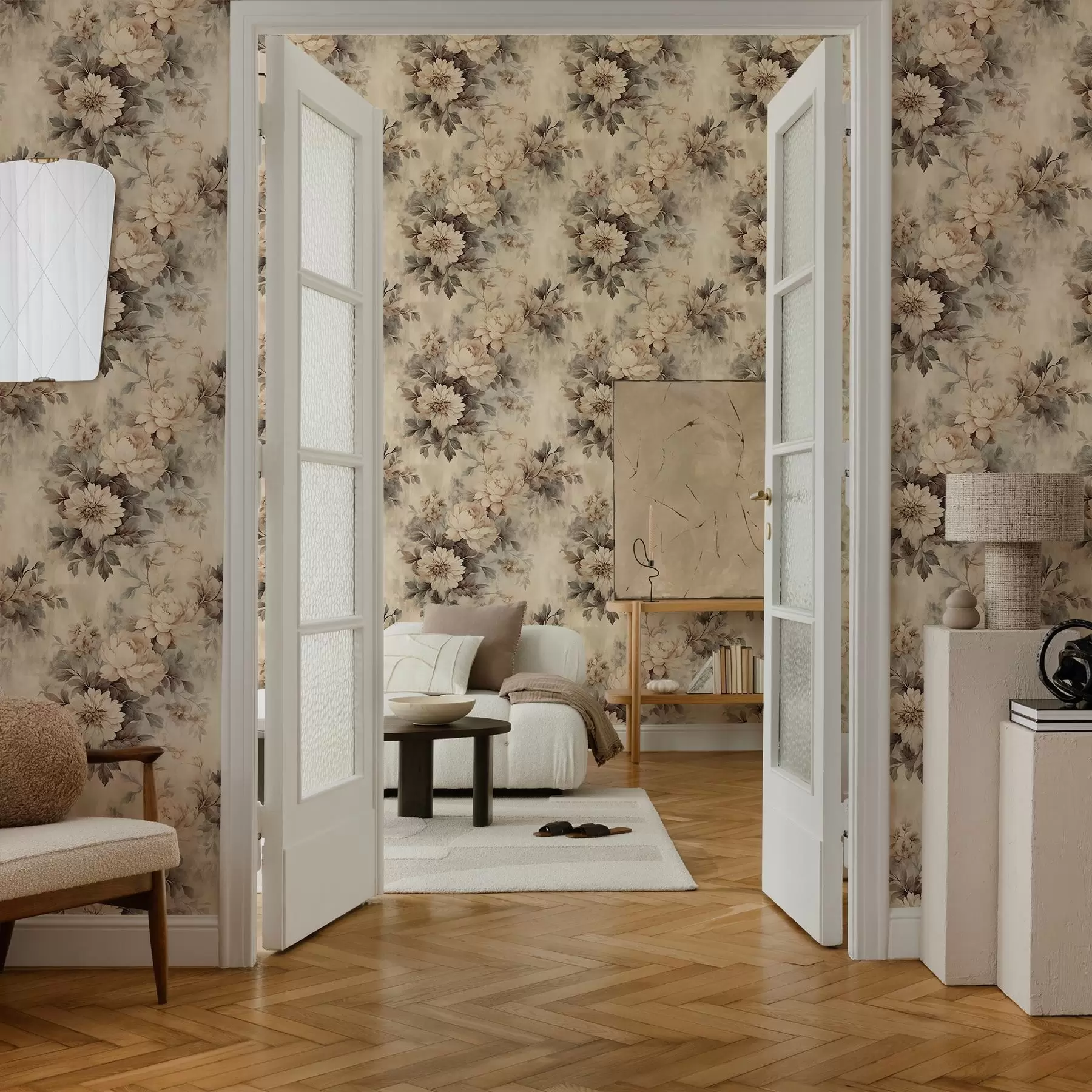 fototapet Flori de acuarelă de epocă