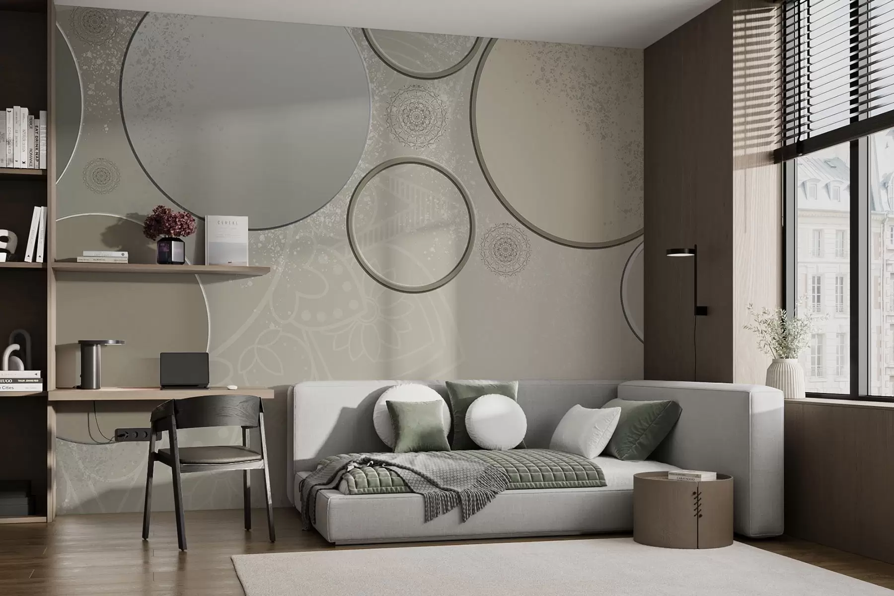 fototapet Varietate de cercuri pe un fundal translucid w09181