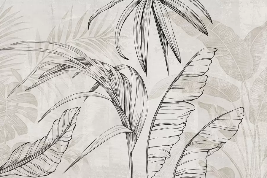 fototapet Frunze pe fundal cu blur imitație și textura w04362