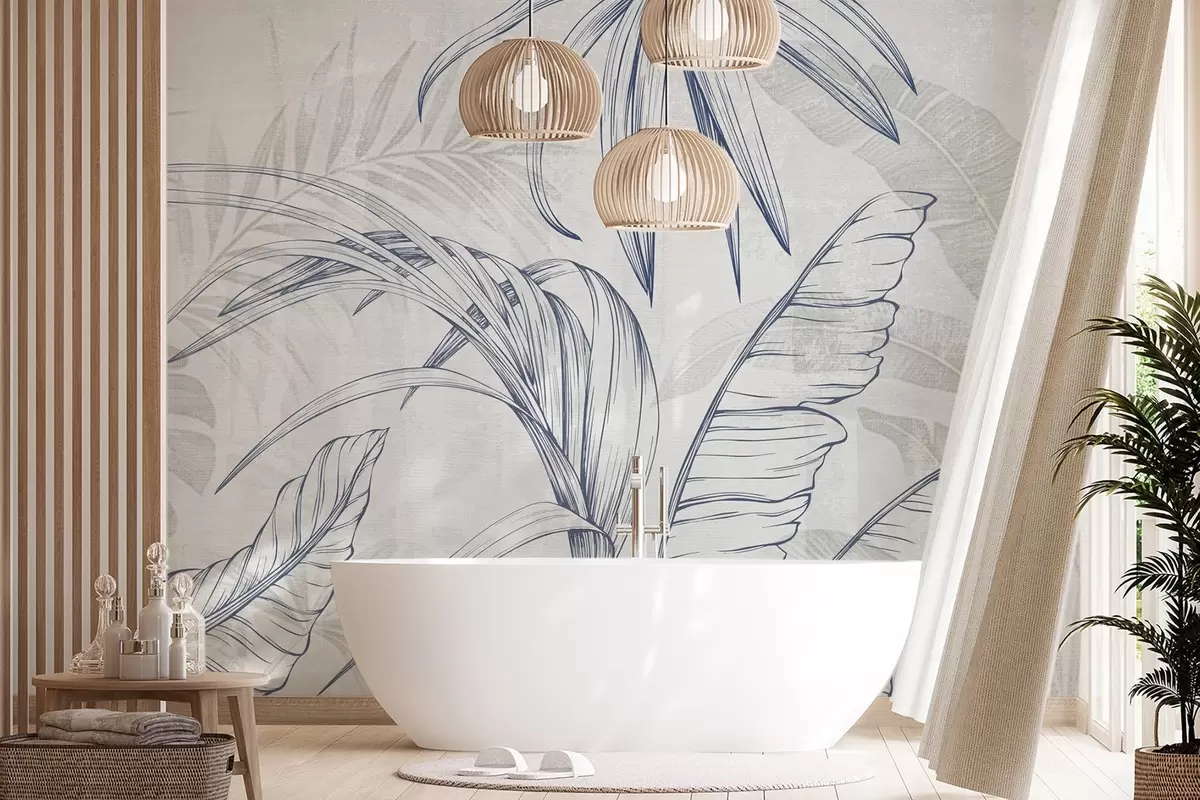 fototapet Frunze pe fundal cu blur imitație și textura w04362v1