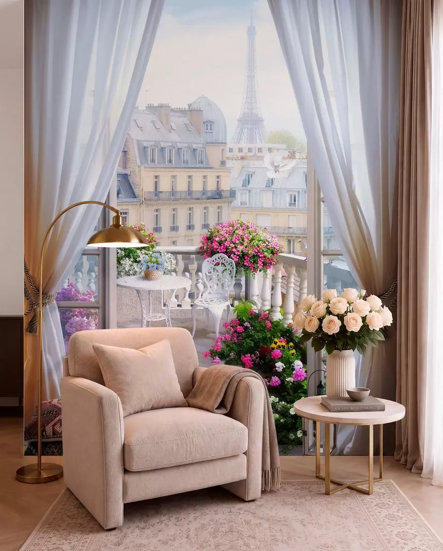 fototapet Paris, vedere de la fereastră u79425