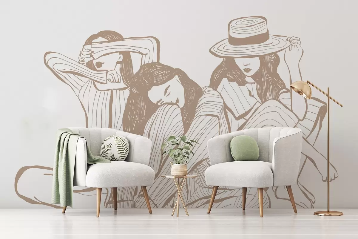 fototapet Fete nuanțe de bej w04384v2