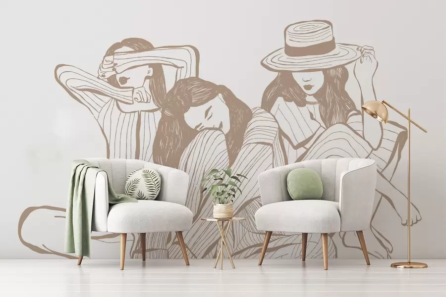 fototapet Fete nuanțe de bej w04384v2