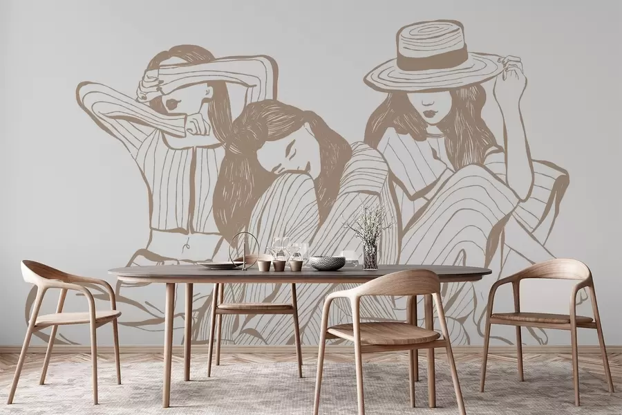 fototapet Fete nuanțe de bej w04384v2