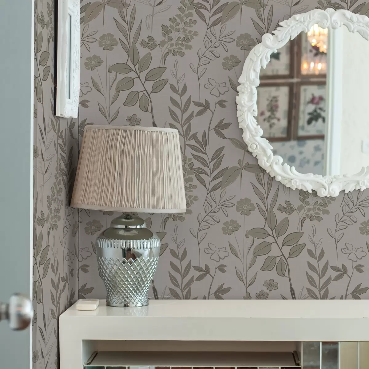 Wallpaper Flori sălbatice schițate în tonuri naturale a00432