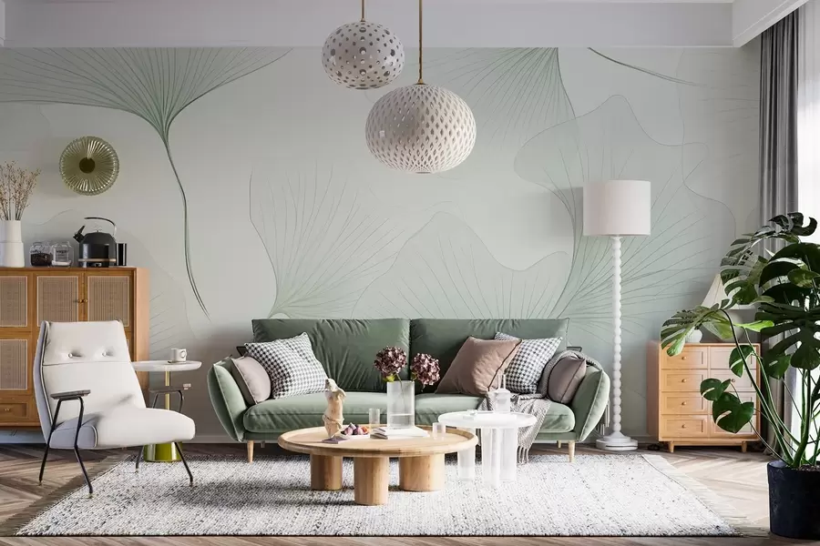 fototapet Frunze transparente de ginkgo w04433v2