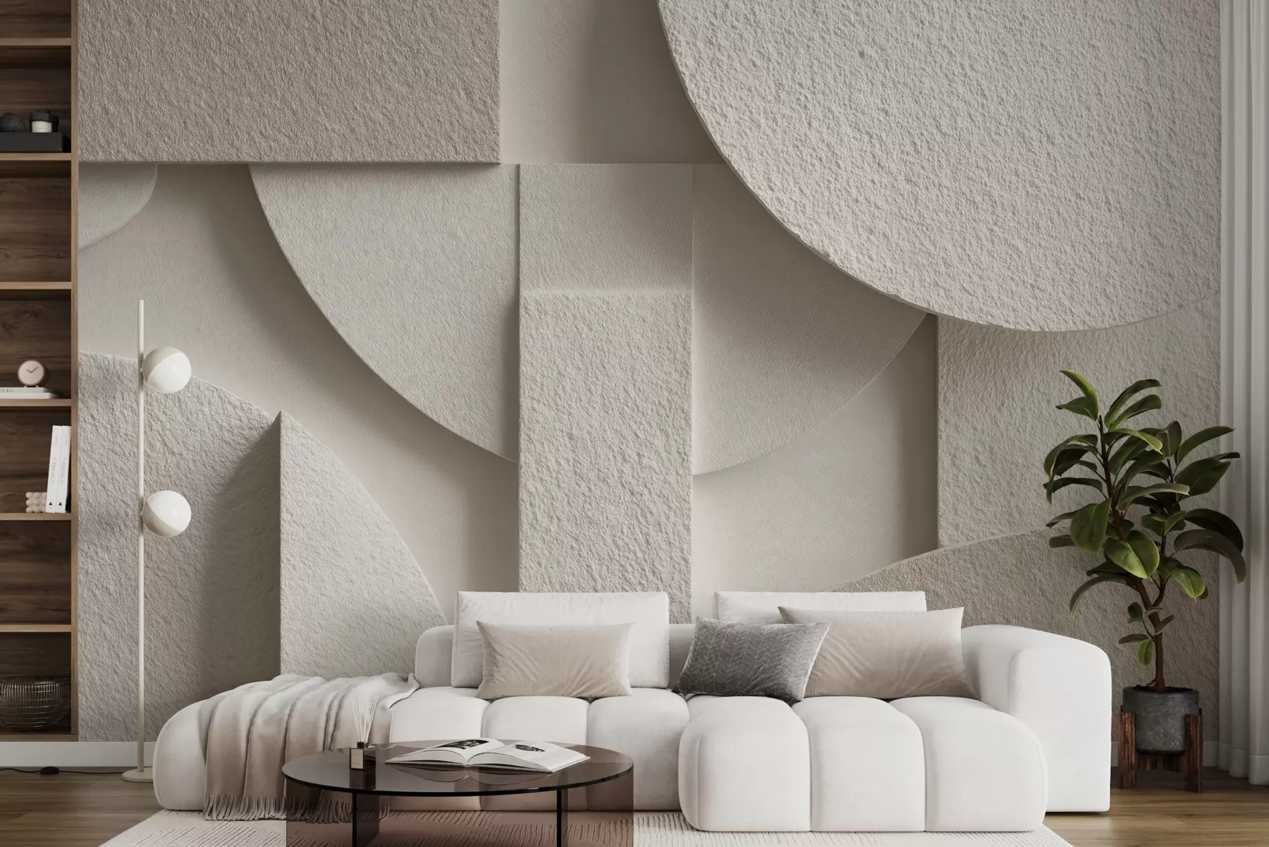 fototapet Compoziție abstractă de forme geometrice bej w04395