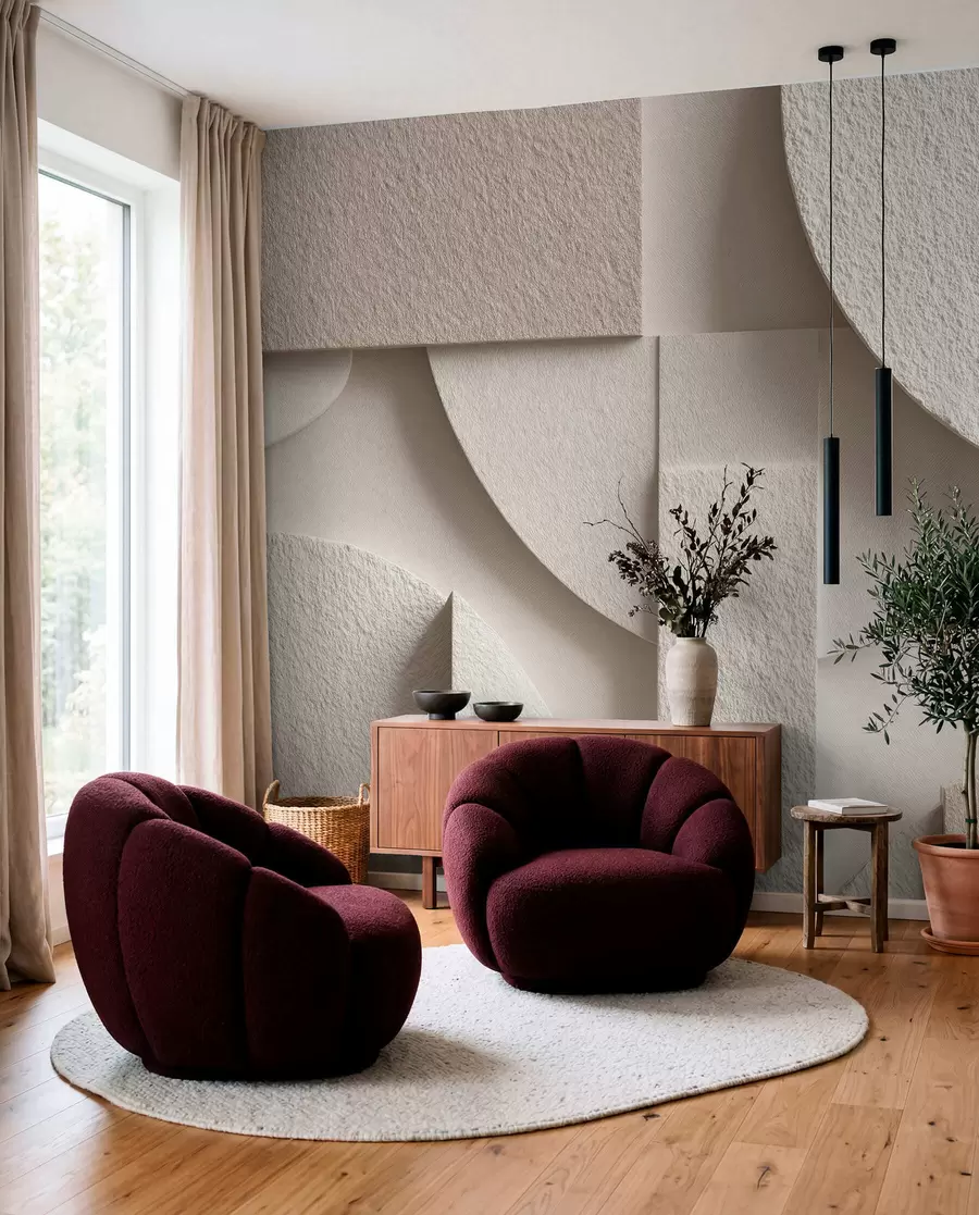 fototapet Compoziție abstractă de forme geometrice bej w04395