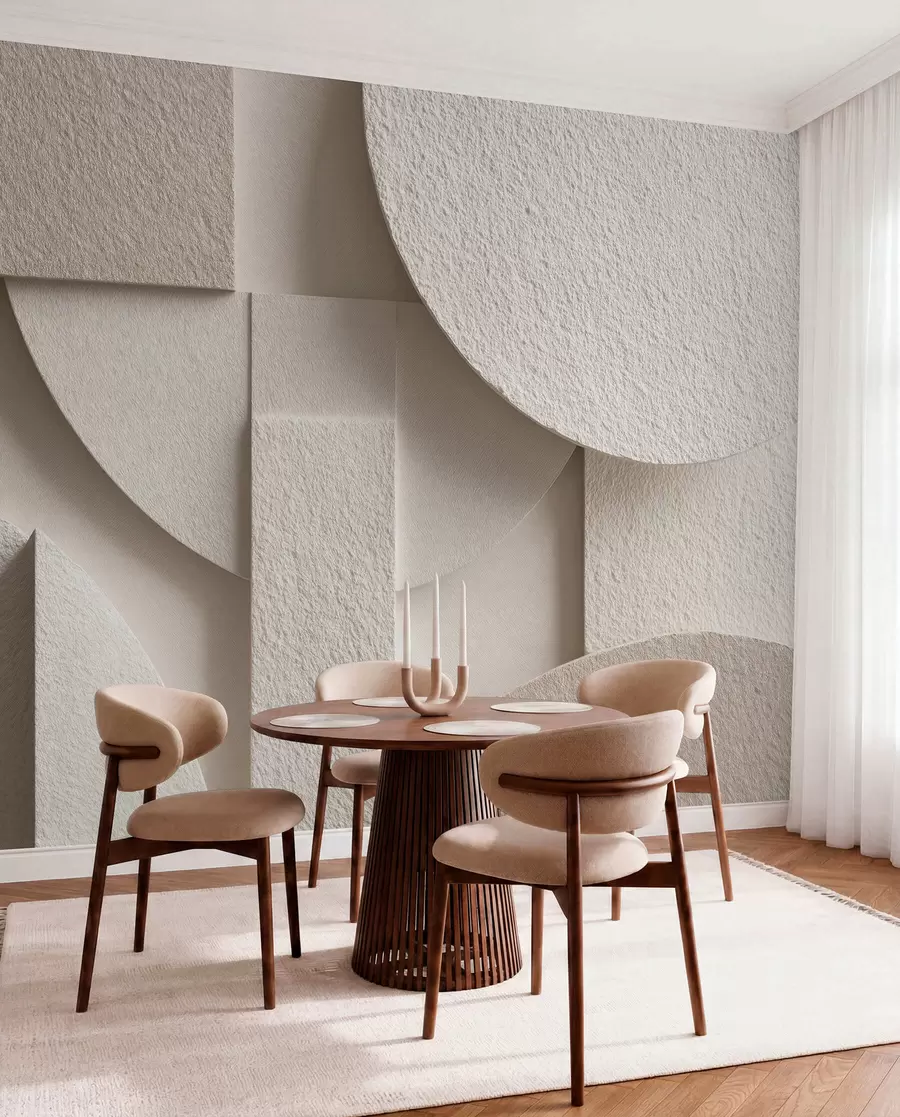 fototapet Compoziție abstractă de forme geometrice bej w04395