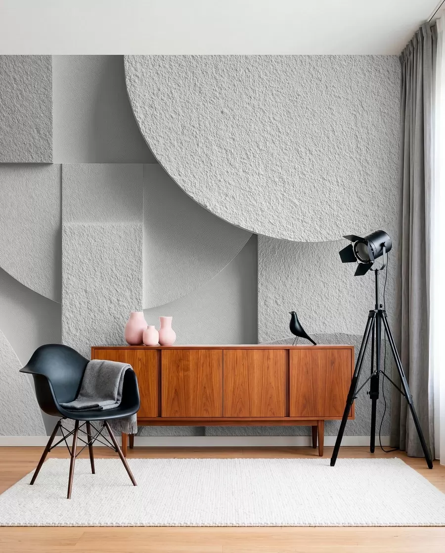 fototapet Compoziție abstractă cu forme geometrice tridimensionale albe w04395v1