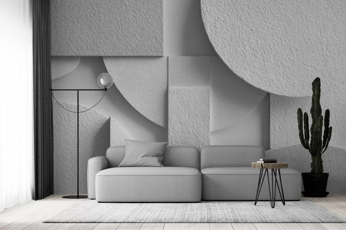 fototapet Compoziție abstractă cu forme geometrice tridimensionale albe w04395v1