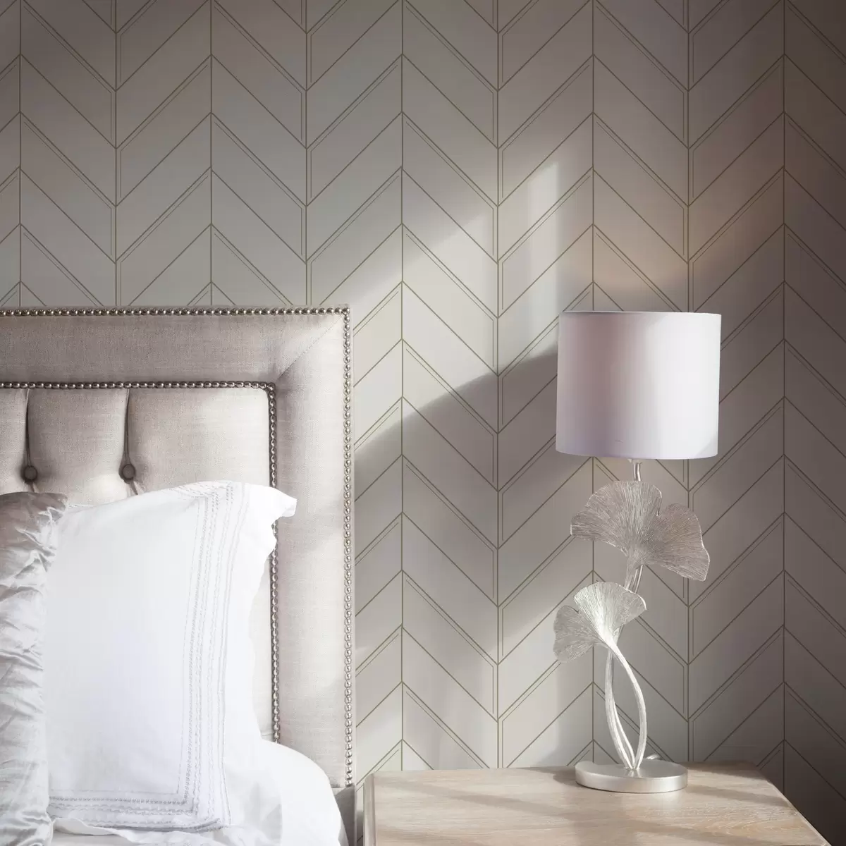 Wallpaper Model geometric în tonuri deschise cu linii a00491