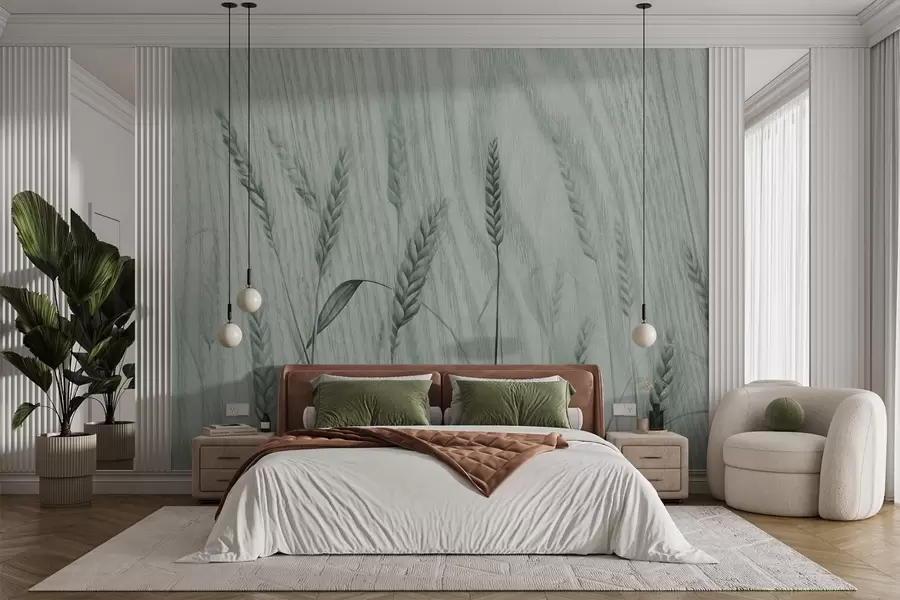 fototapet Urechi de grâu pe un fundal texturat w04437v2