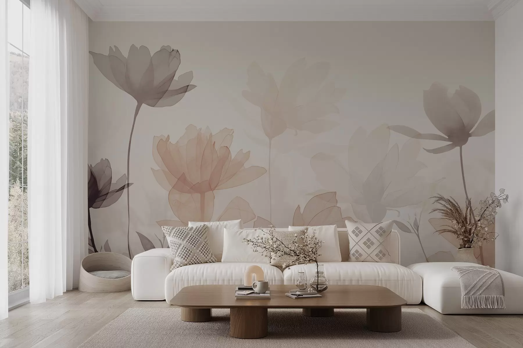 fototapet Siluete de flori w04489