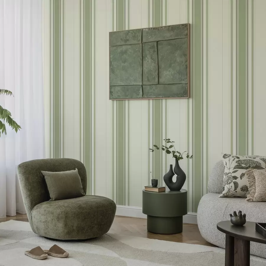 fototapet Fond crem cu o dungă centrală verde lată a00519