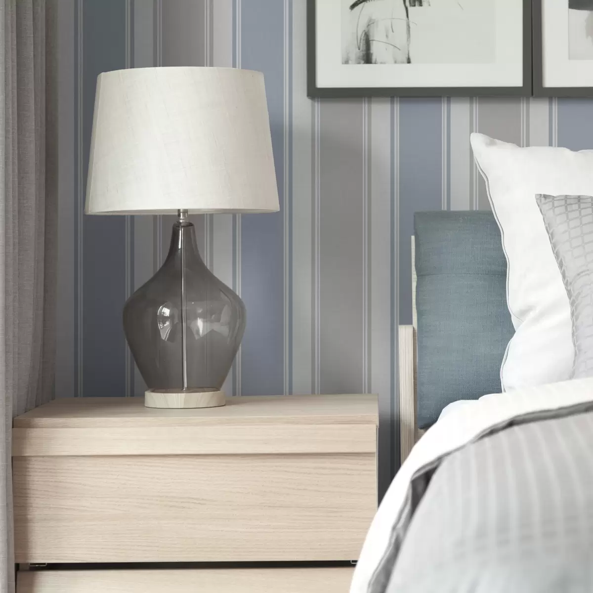 Wallpaper Combinație de dungi largi gri și albastre a00557