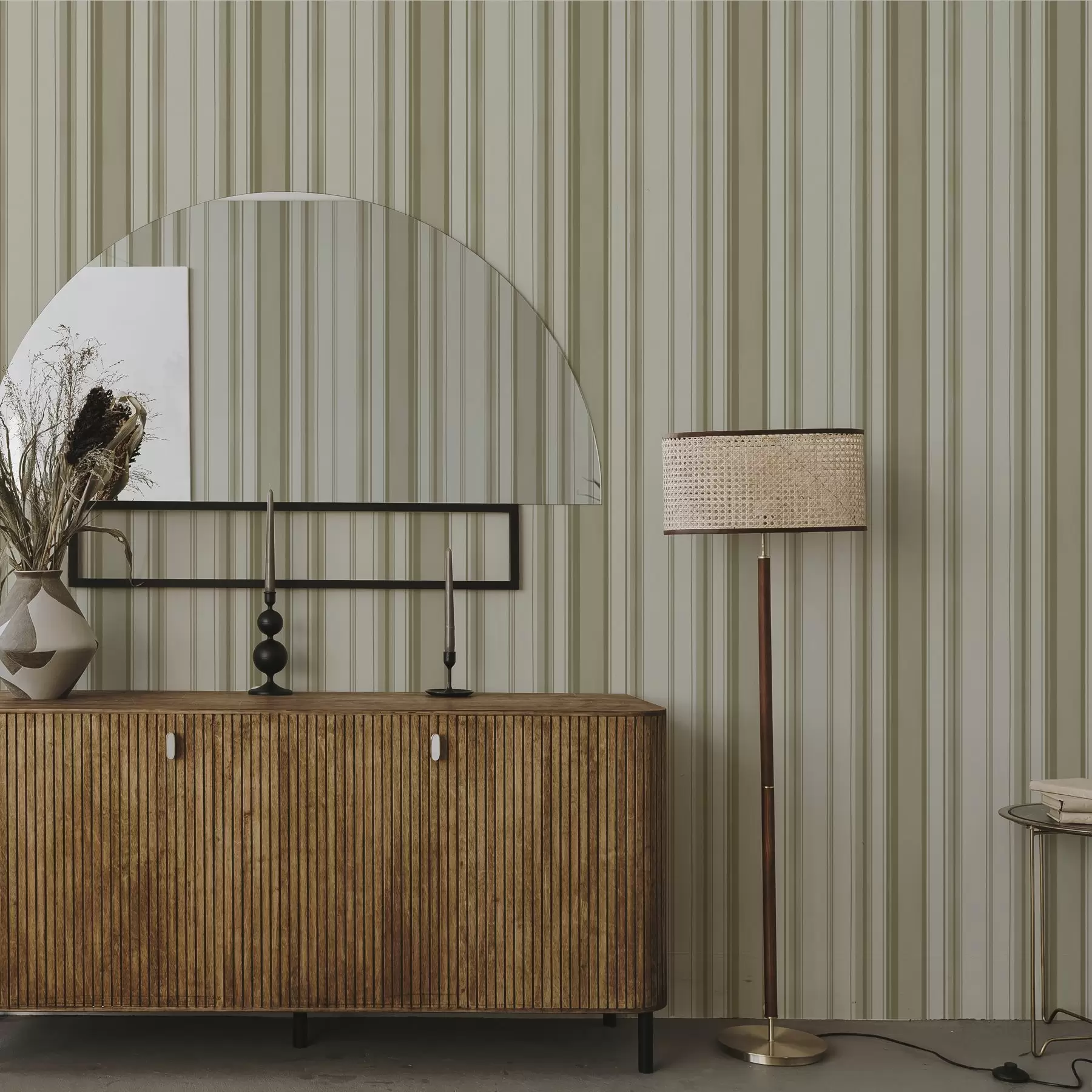 fototapet Fond crem cu dungi verticale gri-bej a00564