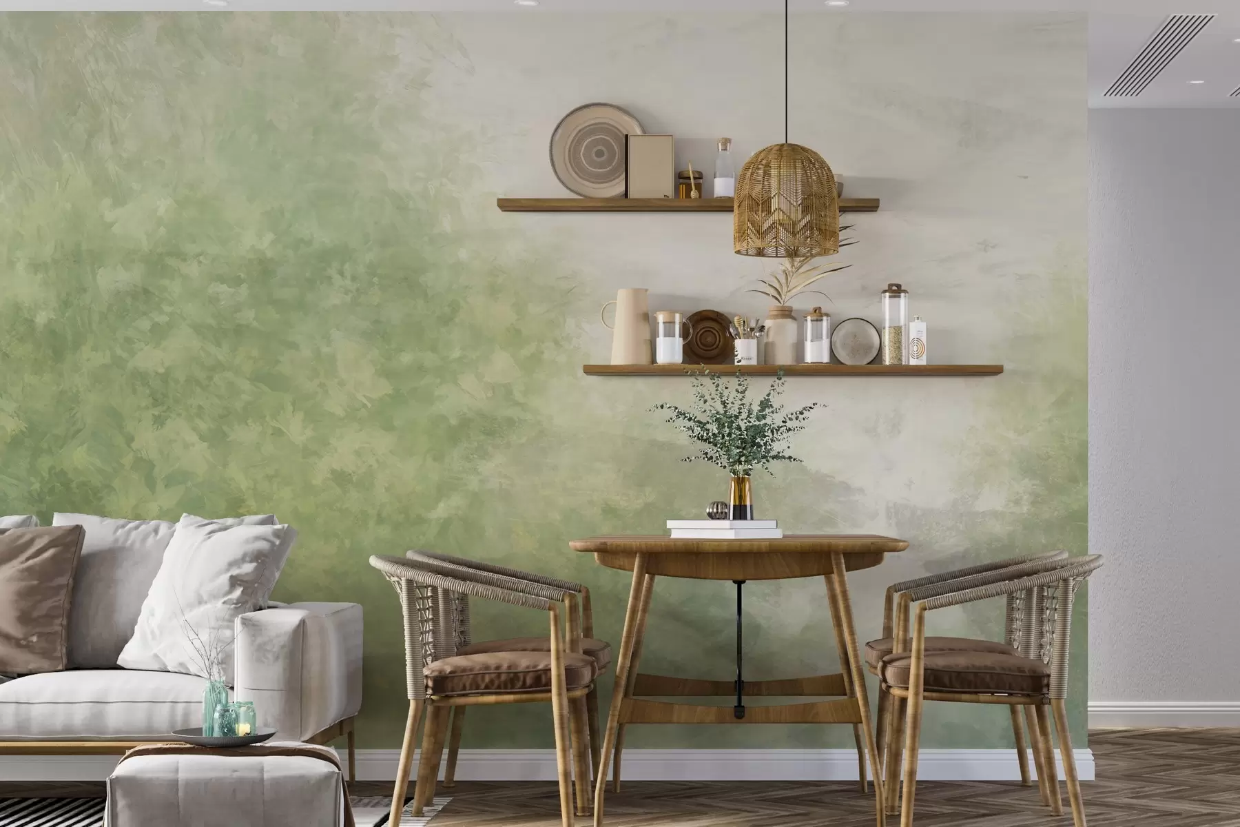 fototapet Imitație de frunze pe un perete de beton w04468