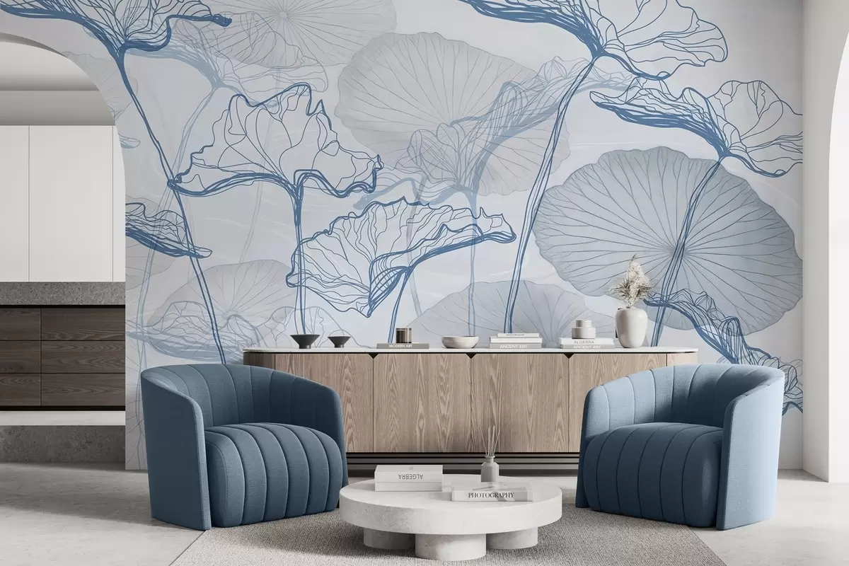 fototapet Diverse frunze de lotus w04471v2