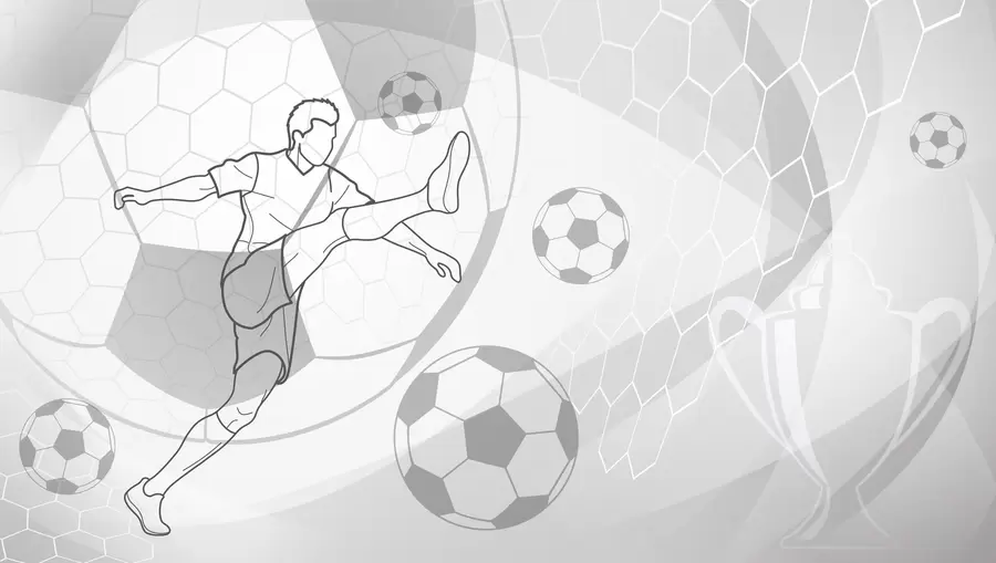 fototapet Jucător de fotbal și mingi w04601v1