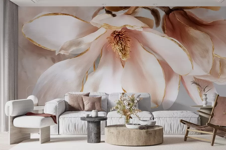fototapet Magnolie înflorită în tonuri pastelate w09387