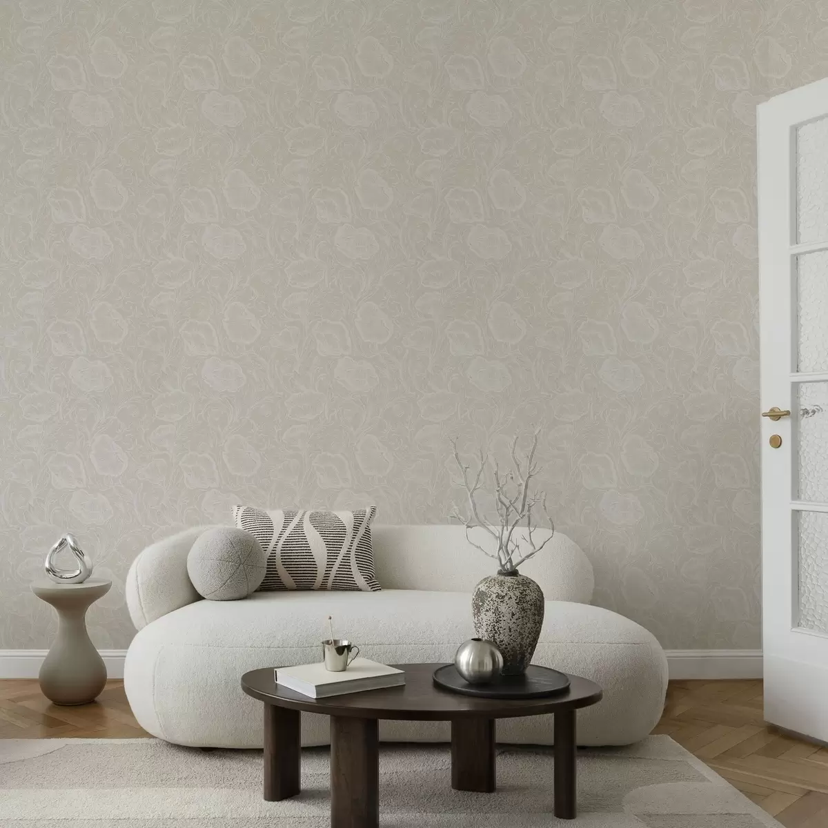 Wallpaper Maci desenate pe fundal crem a00572