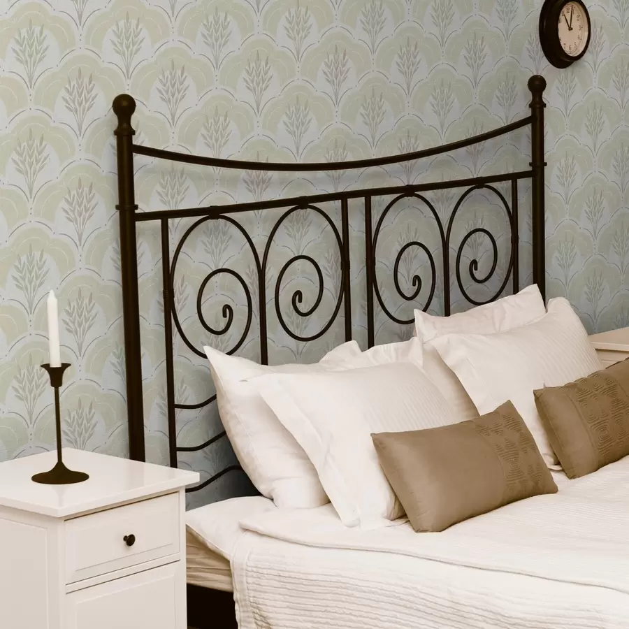 fototapet Grâu sub arcade, fond moale de acuarelă galben-crem a00607