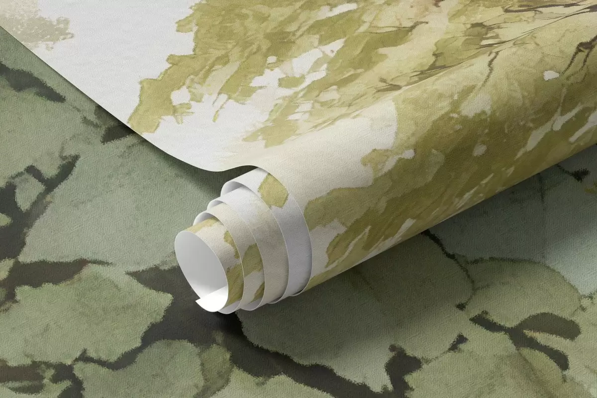 fototapet Potecă forestieră printre copaci maiestuoși, în stil acuarelă w09404