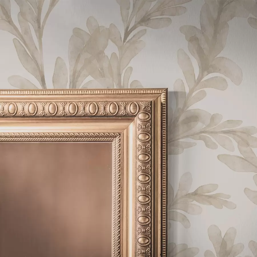 fototapet Ramuri bej pictate în acuarelă, motiv botanic delicat a00617