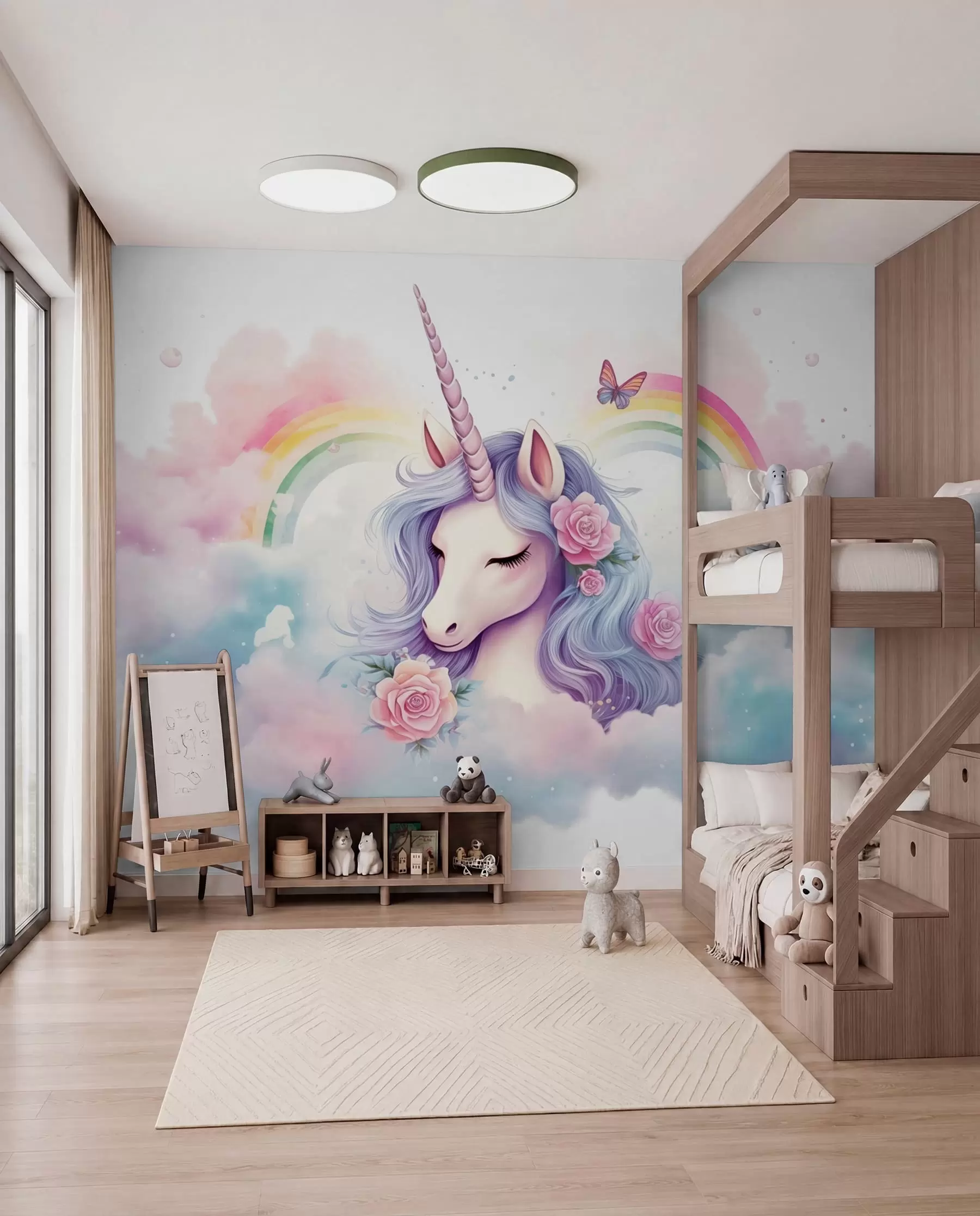 fototapet Unicorn și curcubeu w03990