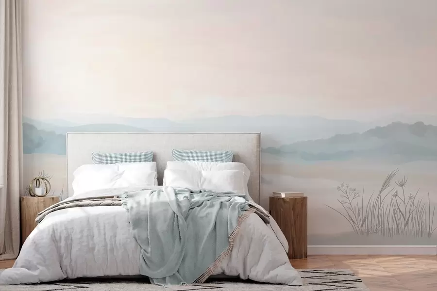 fototapet peisaj minimalist luminos în stilul picturii w04624